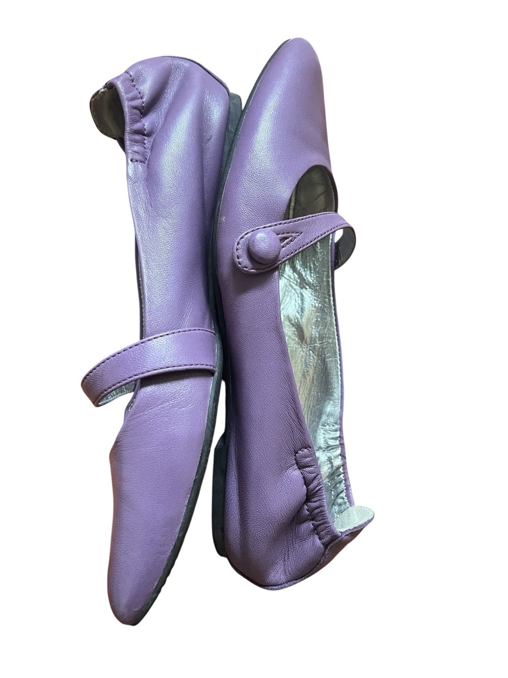 Ecco Mary-Jane pointed leather flats in purple size 36 good condition - Picture 5 of 10